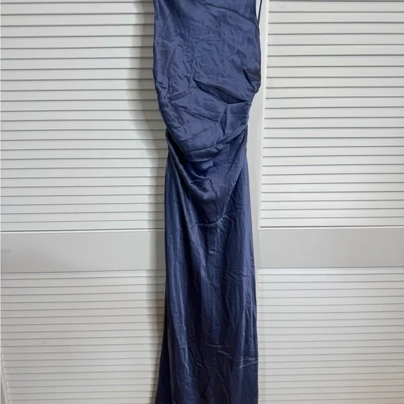 New Reformation Casette Silk Dress Cornflower